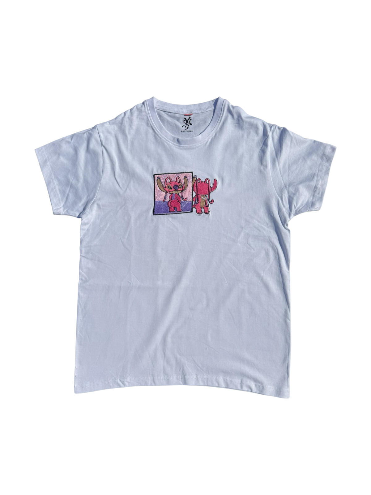 Tee-shirt Blanc unisexe Brodé - Angel